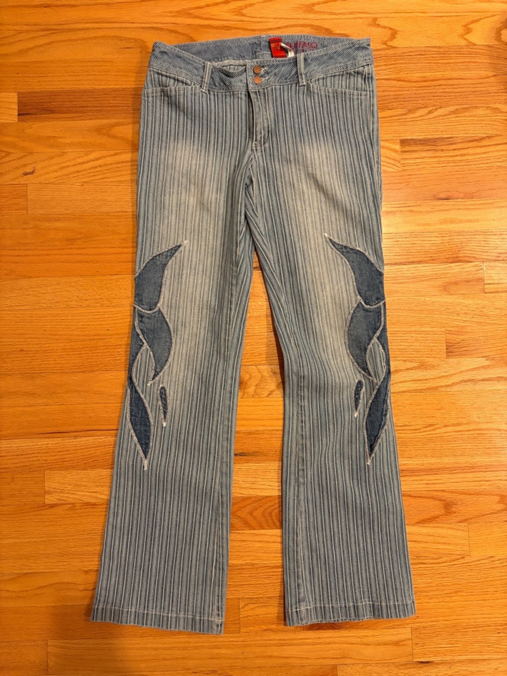 Buffalo David Bitton Striped Denim Jeans - Light Blue